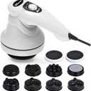 Cellulite Massager  Body Sculpting Machine with Lymphatic Drainage & Skin Tightening for Belly Butt Stomach Legs Arms Fat, Lipo Roller Massager After Surgery, Widearea & Adjustable Speed. (White)