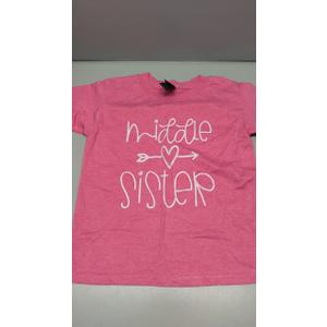 Big Sister Middle Sister Little Sister Toddler Girl Matching T-Shirt Size XS