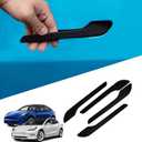 Tesla Model 3/Y Door Handle Decoration Cover 4 PCS ABS Plastic Around Scratch Guard Door Handle Protective Patch for Model 3Y2017-2023 Protection Door Handle (Matte Black)