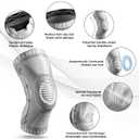 NEENCA Professional Knee Brace for Women/Men, Knee Support with Patella Pad & Side Stabilizers, Compression Knee Sleeve for Knee Joint Pain, Meniscus Tear, ACL, PCL, Runner, Workout - FSA/HSA Approved (XX-Large, Grey)