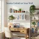 SRIWATANA Floating Shelves Large Set of 2, 24 Inch Wide Wall Shelves Wood Shelves Wall Mounted for Decor in Bedroom, Living Room, Bathroom, Kitchen, and Office (White)