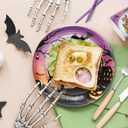 2 x Halloween Paper Plates, Halloween Party Plates and Cups With Straws, Disposable Tableware Party Supplies, Serve for 25 Guests, Spooky Pumpkin Bat Castle, 125 PCS