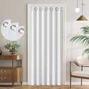 HMYI 100% Blackout Closet Curtain for Open Closet Magnetic Door Panels for Doorway, Sound Proof Curtains for Doorway, 1 Panel, W45 x L80, Grayish White