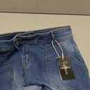 Flamingals Women's Star Flap Pocket Side Vintage Summer Low Waist Skinny Cargo Capris Jeans (Blue, XL)