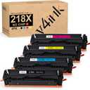 v4ink 218X Toner Cartridges 4 Pack (No Chip) Compatible Replacement for HP 218X 218A High-Yield W2180X W2181X W2182X W2183X Works with Color Pro 3201 MFP 3301 Series 3301cdw 3301fdw 3301sdw 3201dw