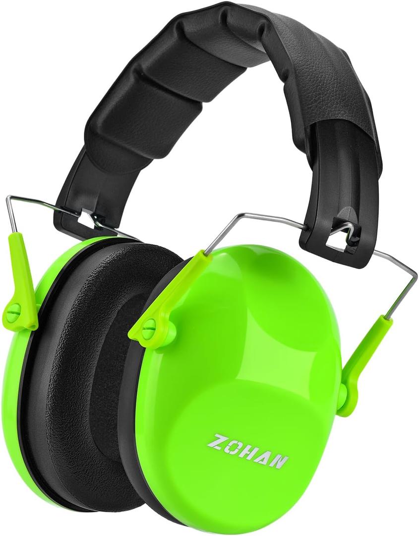 ZOHAN 032 Kids Noise Cancelling Headphones - 25dB NRR Kids Ear Protection, Hearing Protection Safety Ear Muffs for School Monster Truck Fireworks Traveling Studying Concerts Autism - Green