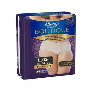 Always Discreet Boutique Maximum Protection Underwear Peach Large, 8 Drop, 22 ct