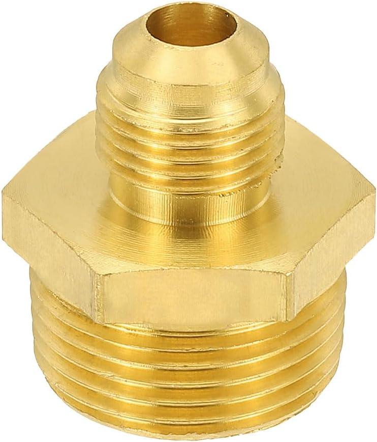PATIKIL Brass Flare Coupling Fitting, 3/4" Male NPT x 3/8" Male Flare Thread Brass Pipe Fitting Connector Tubing Adapter Coupler Reducer for Propane, Fuel, Oil, Gas Systems