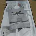 Hunter 52 inch Indoor Ceiling Fan with LED Lights - White Ceiling Fan with Pull Chain, For Bedroom or Living Room, Standard Mount, No Remote, 5 Blades, Includes Bulbs - Builder Plus 53236, Snow White