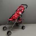 The New York Doll Collection My First Doll Stroller with Basket & Heart Design Foldable Doll Stroller, Pink