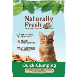 Naturally Fresh Cat Litter Made From Walnut Shells, 1-2 Cats, Unscented, Upcycled, Easy Scooping, Sustainable, 26 Lbs (Basic)