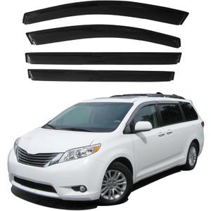 Rain Guards Compatible with 2011-2020 Toyota Sienna, Durable Acrylic Slim Window Visor Rain Guard, Side Window Deector for Toyota Sienna Accessories 4 Pieces