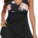 Bathing Suits for Women Tummy Control Plus Size Womens One Piece Swimsuit Athletic Swimdress (14-16, E Pink-floral)
