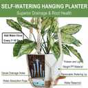 Bouqlife Hanging Planters with Macrame Plant Hangers for Indoor Outdoor Plants 3 Set Self Watering Pots Hanging Baskets Flower Pot Holders 3 Different Size