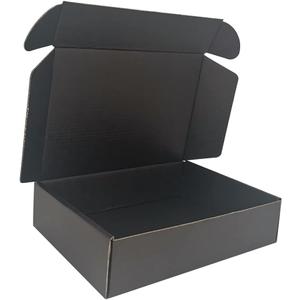 Packaging Boxs 100 Pack 9x6x2'' Small Shipping Boxes, Corrugated Cardboard Mailers for Business, Black
