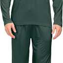 JINSHI Mens Pajamas Set Soft Mens Pjs Lounge Sets Lightweight Long Sleeve Sleepwear Nightwear With Pocket (Large, A8-dark Green)