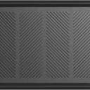 Ottomanson Heavy Duty Rubber Floor Mat Non-Slip, Waterproof, Easy to Clean Boot Tray Utility Mat for Shoes, Boots, Entryway, or Pet Feeding Area Durable, Hose Washable 16" x 32", Black