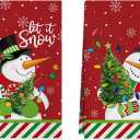 XCHI Snowman Winter Kitchen Towels Christmas Dish Towels 18x26 Inch Xmas Home Kitchen Decorations Hand Towels Set of 2 Drying Dishcloth