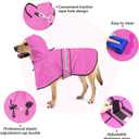 Waterproof Dog Rain Coat - Reflective Adjustable Pet Raincoat Jacket, Lightweight Dog Hooded Poncho Raincoats for Dogs and Puppies (Pink, Medium)