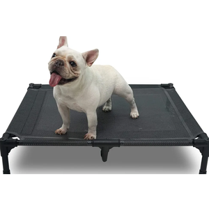 pettycare Elevated Outdoor Dog Bed - Dog Cots for Small Pet, Heavy Duty Raised Cot Waterproof, Cooling Pets Bed with Washable Durable Teslin Mesh and Non Slip Feet, 28 Inches, Grey