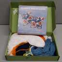 Howie's Needlepoint Needlepoint Kits for Adults, Pillow Front Cross Stitch Kit with Embroidery Pattern on Canvas, Yarn, 2 Needles and Instruction, 16 x 16inch(Orange Flowers)