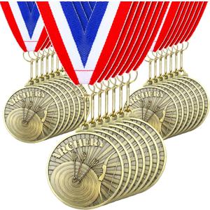 Remuuly 30 Pcs Award Medals Bulk 2'' Gold Trophy Award Winner Metal First Place with Neck Ribbons Award Prize Gift for Tournaments Match Sports Competition Teams Adult