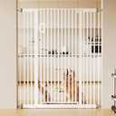 Fldofaves Extra Tall Pet Gate, 57" Cat Gate for Doorway, Pressure Mounted Auto Close Dog Gate, Ultra Narrow Bar Spacing No Drill Gate for Stairs, Doorways, Hallways, Fits 29.5"-43" Openings