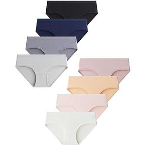 Domee Teen Girls Cotton Underwear Panties Briefs Pack of 8 Underpants Solid Color 13-14 Years (Manufacturer Size L)