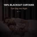 100% Blackout Shield Linen Blackout Curtains for Bedroom 84 Inches Long, Back Tab/Rod Pocket Living Room Drapes, Thermal Insulated Blackout Curtains 2 Panels Set, 50" W x 84" L, Cream