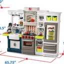 Step2 Elegant Edge Kids Kitchen Playset, Indoor/Outdoor Kitchenette, Interactive Play with Lights and Sounds, Made of Durable Plastic, Includes 78 Piece Toy Accessories, For Toddlers 3+ Years Old, Large
