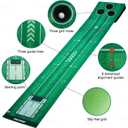 New Portable Golf Putting Mat, Mini Golf - Putting Green Indoor + Putting Green Outdoor - Putting Mat with 3 Balls + Retractable Push Rod (Youth) - Putting Matt for Indoors, Golf Gifts for Men Kids, Large