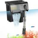 hygger Hang On Back Aquarium Filter 10-30 Gallon Power Quiet Fish Tank Filter Multi-Stage Filtration Adjustable Waterfall Hob Filter with 4 Cartridges & Extension Pipe for Freshwater Saltwater