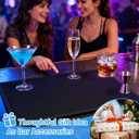 2 x Bar Mat - Premium 18"X12" Rubber Bar Mats for Countertop, Non-slip Dish Drying Pad & Bartender Mat with for Fast Drying, Ideal Bar Tools for Home Bar, Cocktail Set, And Kitchen Use(Black)