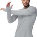 Boladeci Men's UPF 50+ Sun Protection Lightweight Hoodie Shirts Long Sleeve Fishing Shirt SPF UV Hiking Swim (Gray)