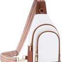 Personalized Crossbody Bag for Women Leather Sling Bags with Initial Letter Pack Chest Bag for Travel, Gift for Wife Mom