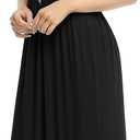 VIISHOW Women's Short Sleeve Loose Plain Maxi Dresses Casual Long Dresses with Pockets (Black, L)