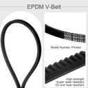 Uxcell AX49 EPDM V-Belt, Raw Edge Cogged Industrial Rubber V Belt 1/2" Width x 49" Inside Circumference
