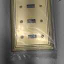Metal Wall Plate for Electrical Outlets, Decorative Brass Gold Switch Plates Outlet Cover, Light Switch Cover Plate, 1-Gang Wall Plates (Single Decoretor, 6 Pack)