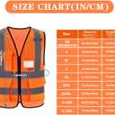 A-SAFETY High Visibility Mesh Safety Reflective Vest with Pockets and Zipper,Hi Vis Viz Reflective Safety Vest(Orange Mesh XXL)