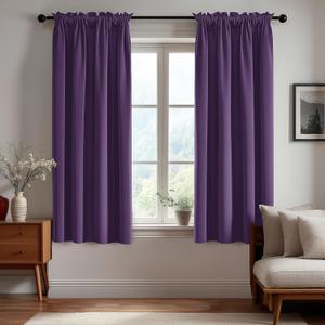 Deconovo Blackout Curtains, Thermal Insulated Rod Pocket Window Drapes, Noise Reducing, Oeko-TEX Certified, Room Darkening Curtains for Bedroom/Living Room, 2 Panels, Purple Grape, 42W x 63L