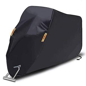 SEAZEN Motorcycle Cover Waterproof/Dustproof/Snowproof/UV Protection Motorcycle Covers 5 Layer Breathable Fabric with Lock-Holes fit for Most Types (Motorcycle-L UP to 96").