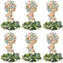 6 Set Baby Shower Bear Table Centerpieces Decortion Blue Bear with Eucalyptus Wreath Wood Slices Welcome Baby Table Toppers for Gender Reveal It's A Boy Party Favors