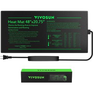 VIVOSUN Durable Waterproof Seedling Heat Mat 48" x 20.75" UL & MET-Certified Warm Hydroponic Heating Pad for Germination, Indoor Gardening, Greenhouse