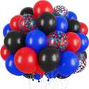 6 x 60Pcs Balloons 12 Inch Blue Black Red Balloons Birthday Party Supplies Latex Helium for Arch Garland Kit Boys Girls Themed Birthday Party Decorations Baby Shower Favors (Black)