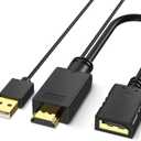 FOINNEX 4K HDMI to DP Adapter, HDMI to DisplayPort Adapter Cable 4K@60HZ Male to Female for Source Device to DP Display (0.5FT)