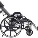 Drive Medical Viper Plus GT Full Reclining Wheelchair, Detachable Desk Arms, 18'' Seat Black