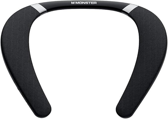 Monster Boomerang Neckband Bluetooth Speaker  Wireless Wearable Speaker with 12H Playtime, IPX7 Waterproof, True 3D Stereo Sound for Home, Sport, Outdoor  Black