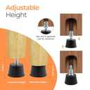 NEWBYTEK Adjustable 1/4" Rubber Threaded Furniture Levelers - 8 Pack | Screw-in Table Chair Feet Glides for Chairs, Tables, Cabinets, Patio Furniture