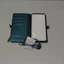 Defencase for iPhone 16 Pro Max Magnetic Wallet Case Compatible with Magsafe with RFID Blocking Zipper Strap Card Holder for Women PU Leather Detachable Case for iPhone 16 Pro Max (6.9"), Blue Green