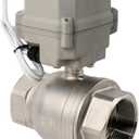 BOKYWOX NPT 2'' Motorized Ball Valve AC24V/ DC12-24V Electrical Ball Valve CR2-02 with Indicator and Manual Override